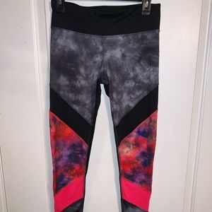 Women’s Champion black & pink tie dye athletic leggings size M